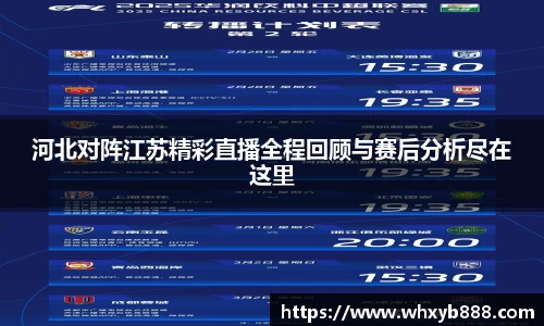 河北对阵江苏精彩直播全程回顾与赛后分析尽在这里