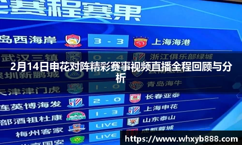 2月14日申花对阵精彩赛事视频直播全程回顾与分析